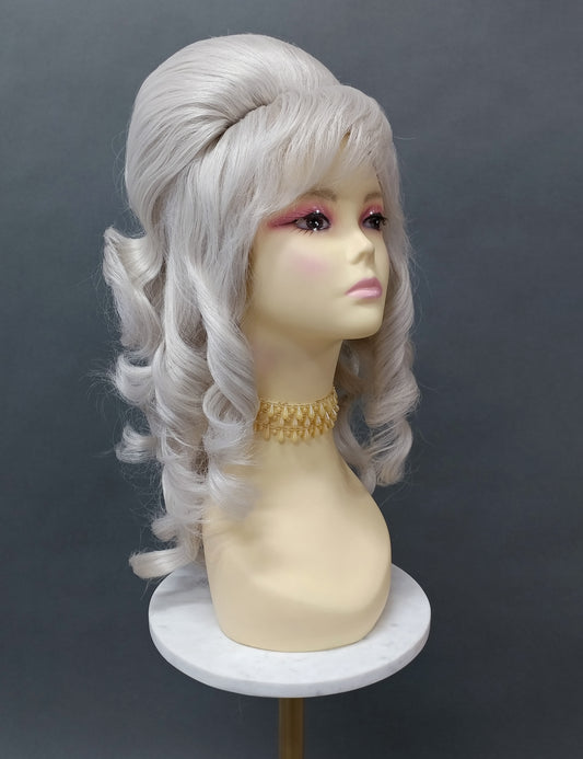 Silver Gray Wavy Beehive Wig [WvBeehive-60]