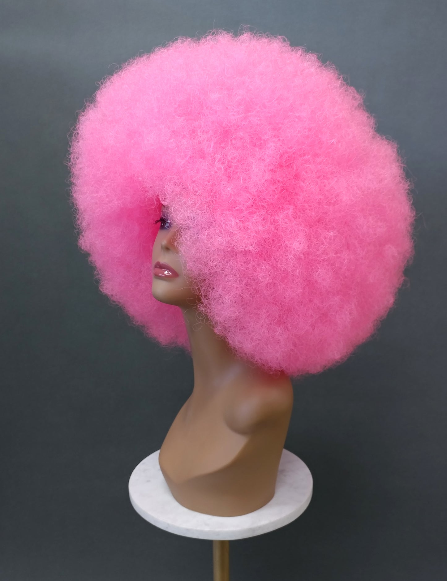 Large Hot Pink Afro Synthetic Costume Wig [LAfro-Pink]