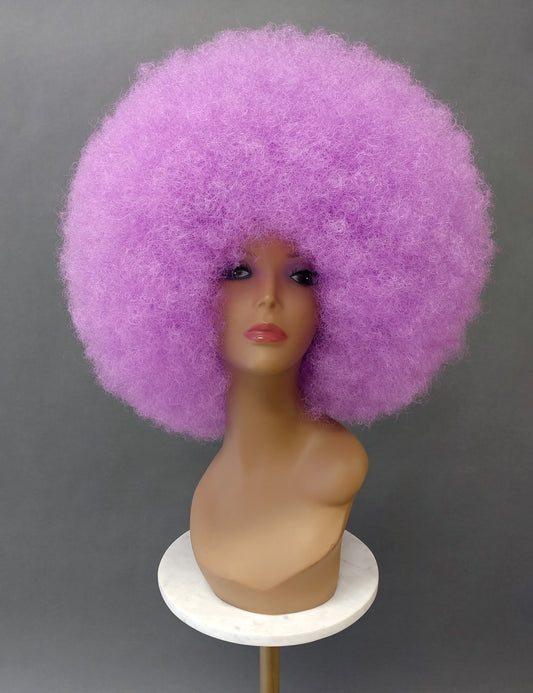 Large Lilac Light Purple Afro Synthetic Costume Wig [LAfro-Lilac]