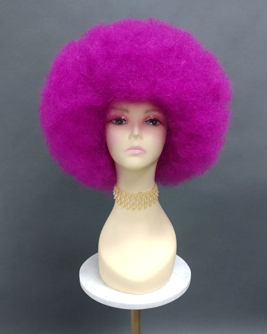 Large Magenta Afro Synthetic Costume Wig [LAfro-Magenta]