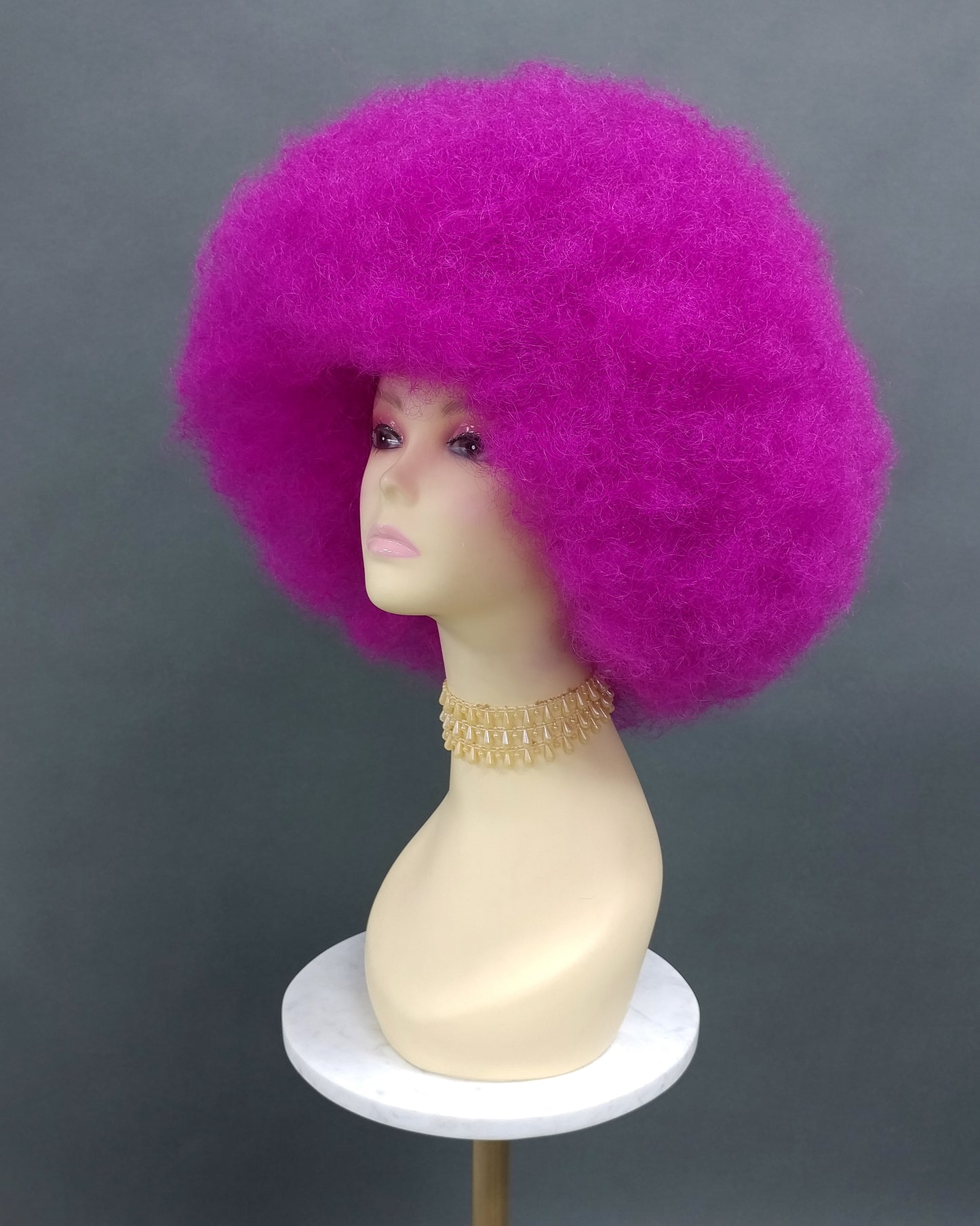 Large Magenta Afro Synthetic Costume Wig [LAfro-Magenta]