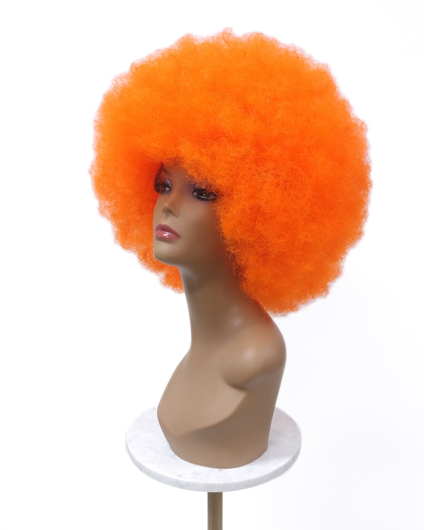 Large Bright Orange Afro Synthetic Costume Wig [LAfro-Orange]