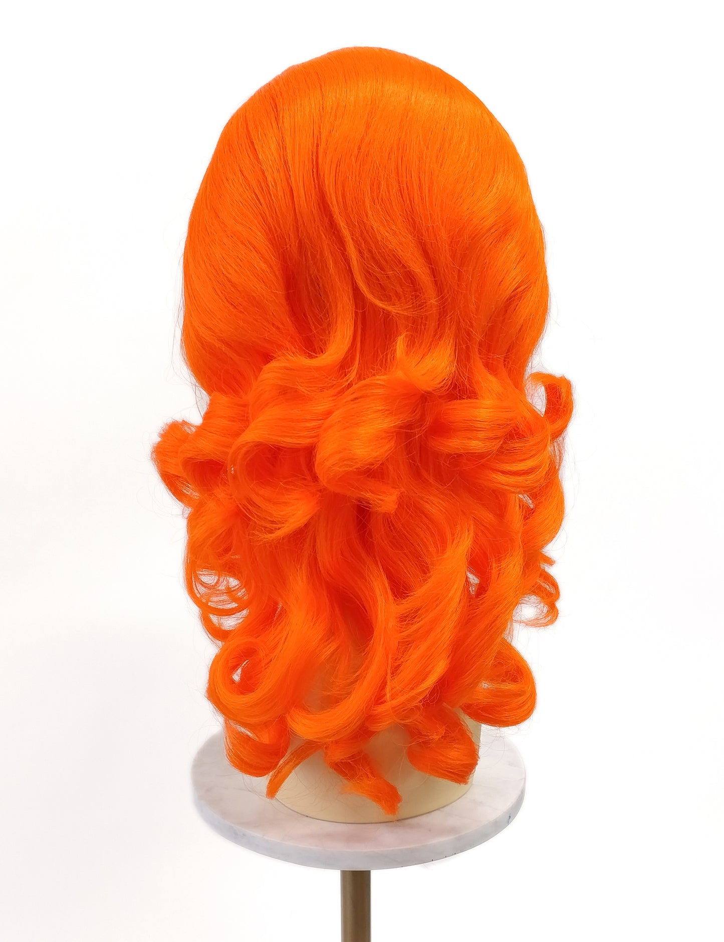 Bright Orange Wavy Beehive Wig [WvBeehive-BOrange]