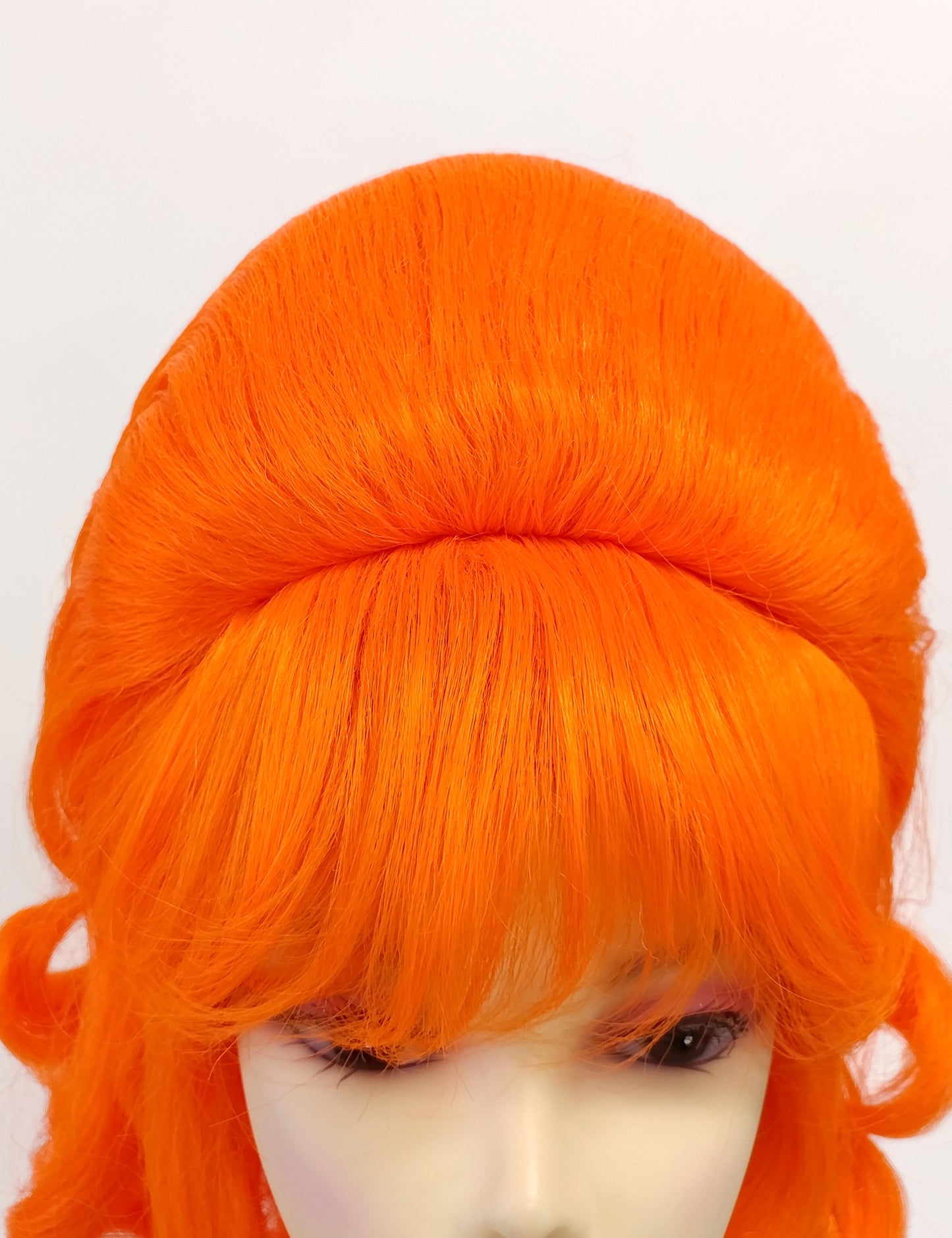 Bright Orange Wavy Beehive Wig [WvBeehive-BOrange]