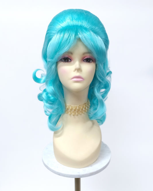 Light Blue Wavy Beehive Wig [WvBeehive-LBlue]