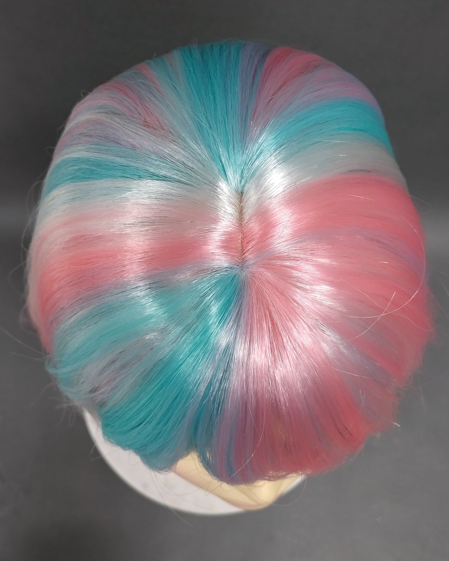 Pastel Rainbow Pink White Blue Short Straight Bob Wig [Candy-Prism]