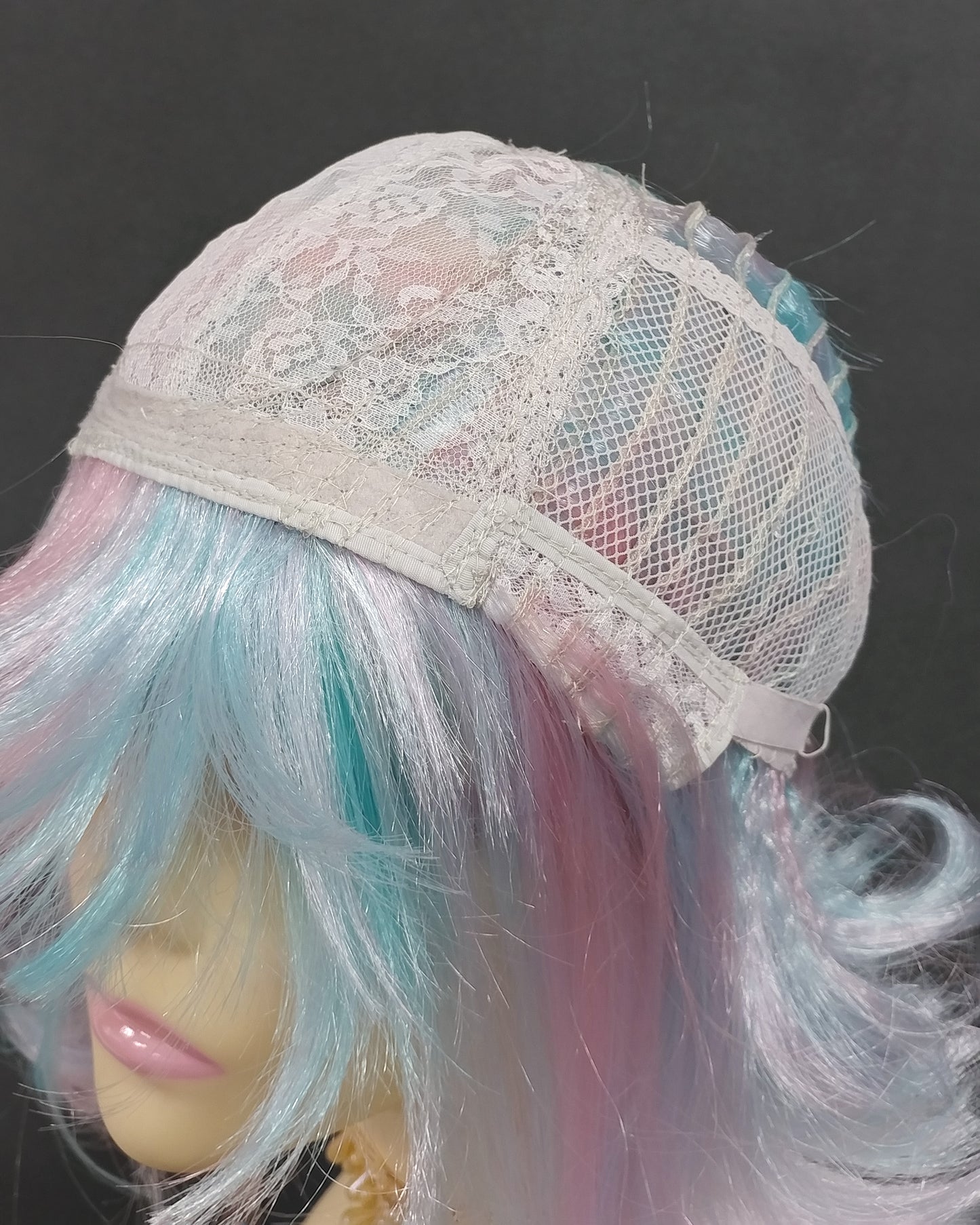Pastel Rainbow Pink White Blue Short Straight Bob Wig [Candy-Prism]