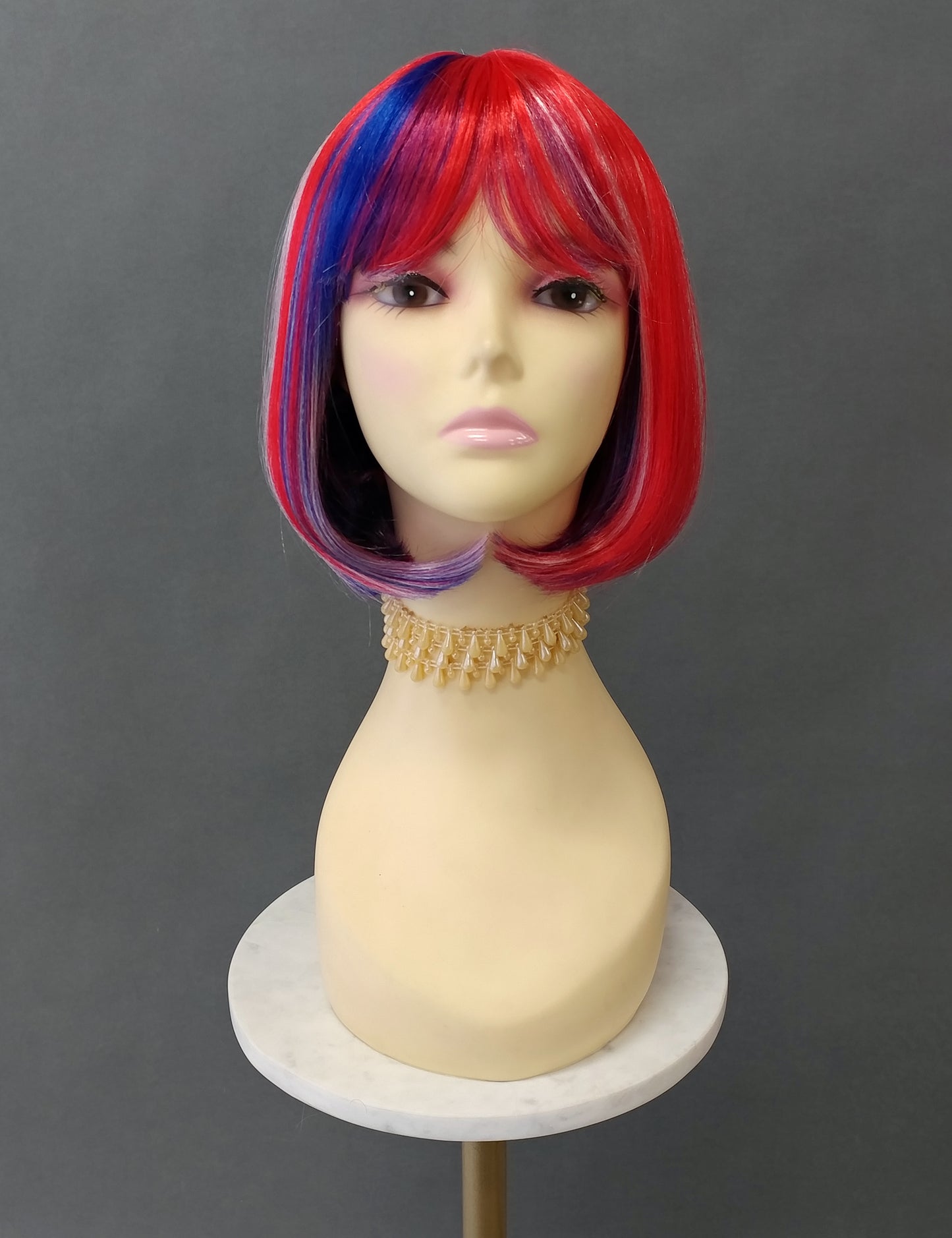 Red White Blue Short Straight Bob Wig [Candy-RedWhiteBlue]