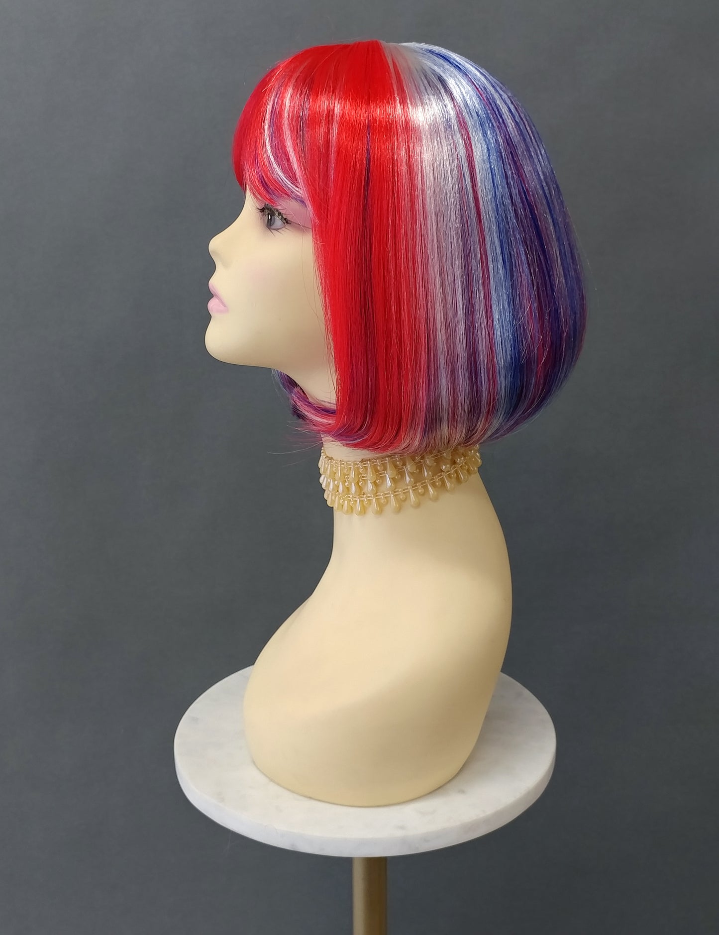 Red White Blue Short Straight Bob Wig [Candy-RedWhiteBlue]