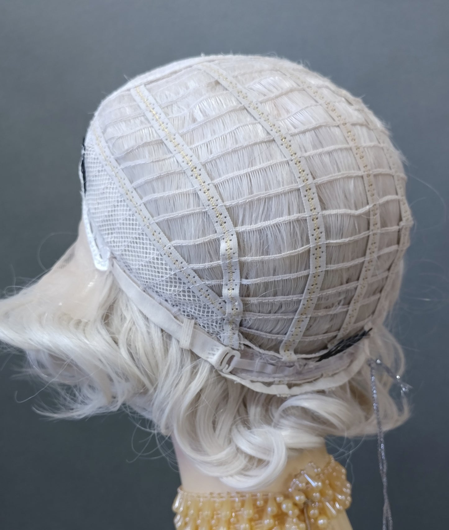 Lace Front Short White Gray Curly Heat Resistant Vintage Style Wig [Doris-60]