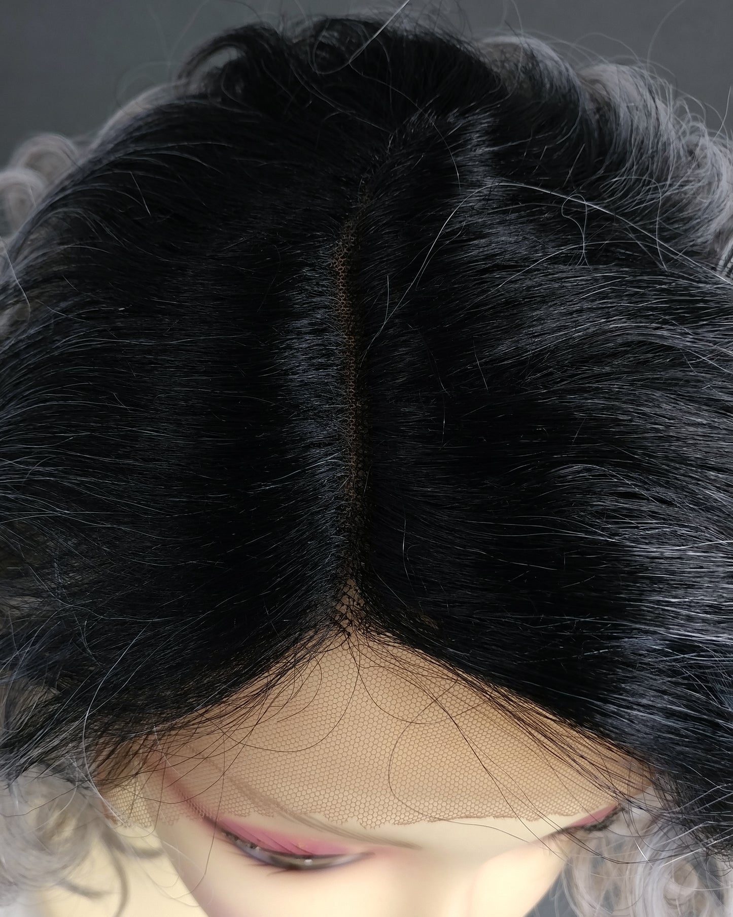 Rooted Gray and Brown Mix Wavy Lace Front Heat Resistant Wig [Fiona-TT1B/LGray]