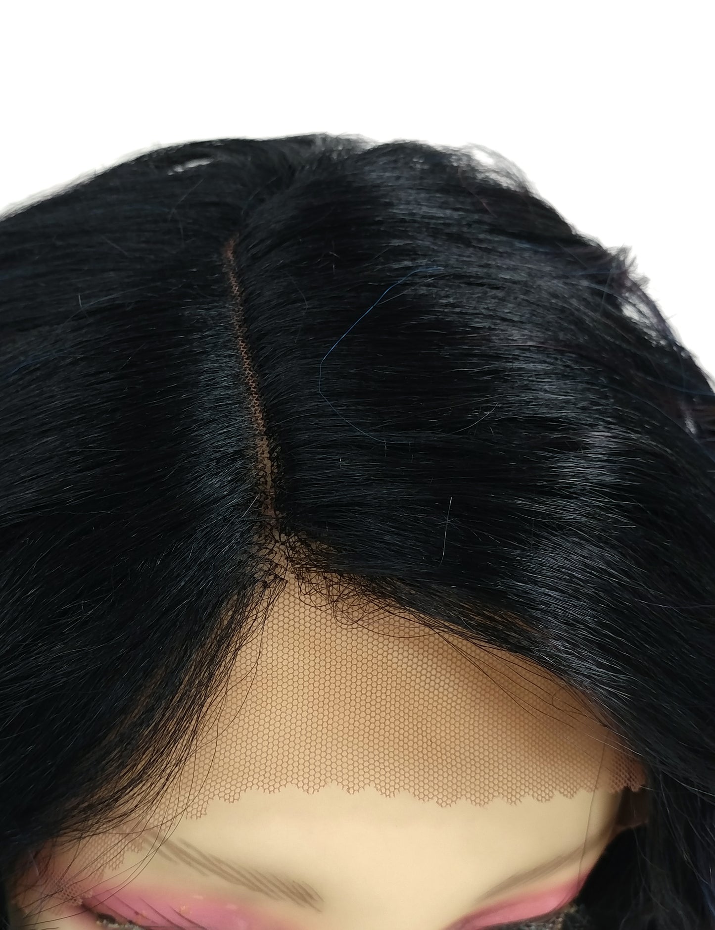 Blue Purple Toned Oil Slick Streaks with Dark Roots Wavy Lace Front Heat Resistant Wig [Fiona-TT1B/Oil]