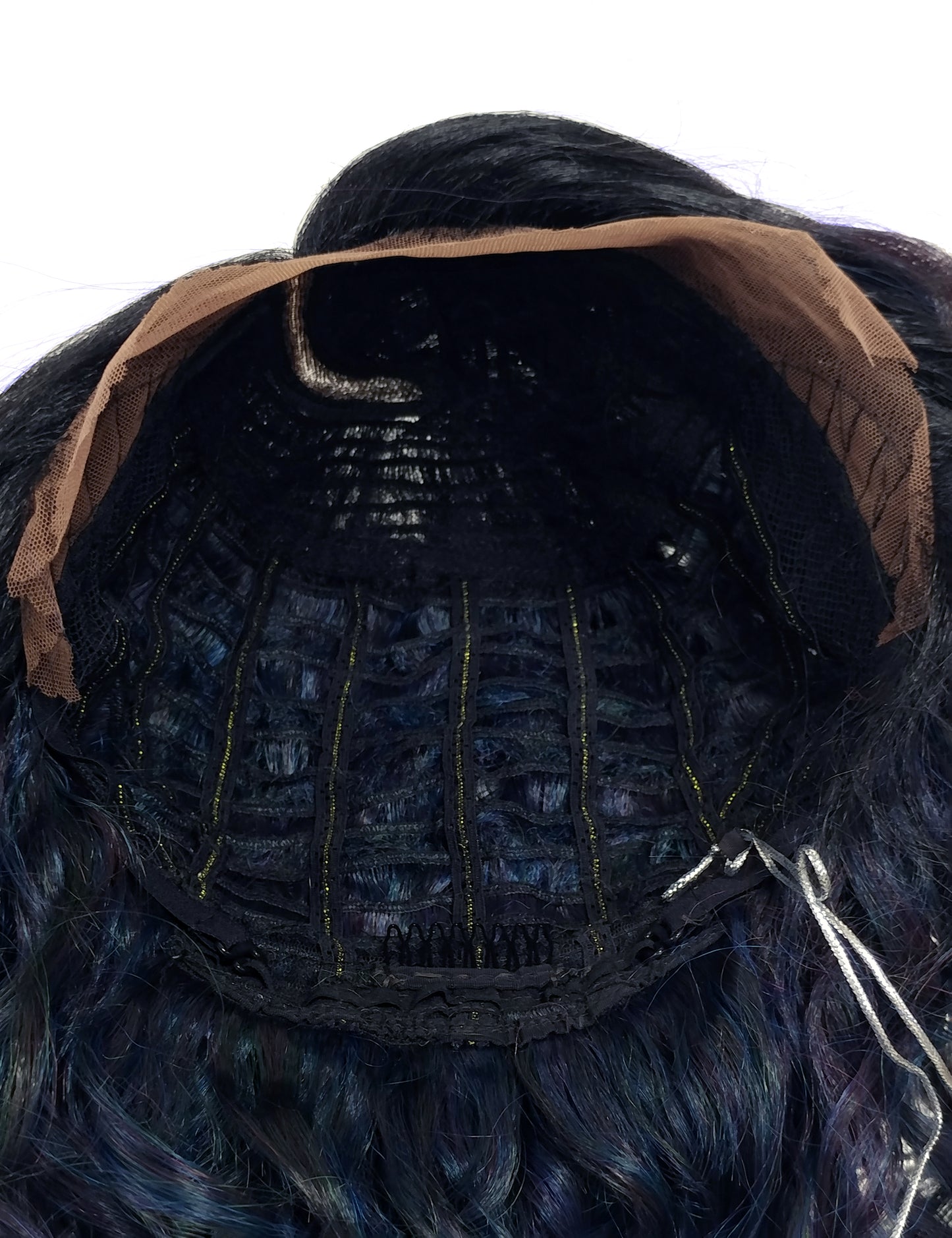 Blue Purple Toned Oil Slick Streaks with Dark Roots Wavy Lace Front Heat Resistant Wig [Fiona-TT1B/Oil]