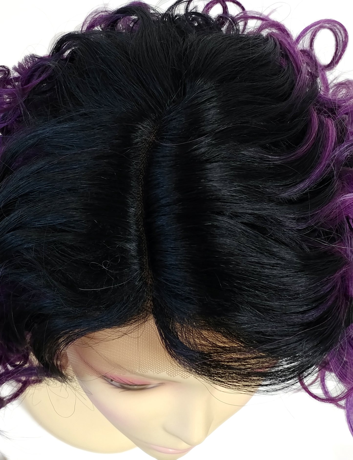 Dark and Light Purple with Dark Roots Wavy Lace Front Heat Resistant Wig [Fiona-TT/LP-DP]