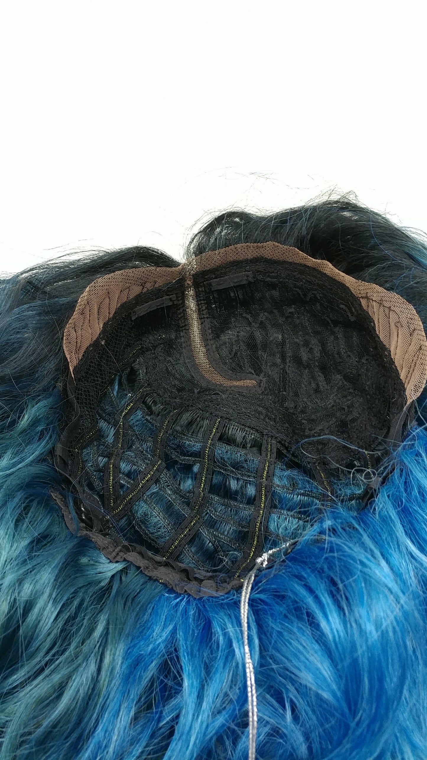 Dark & Light Teal with Dark Roots Wavy Lace Front Heat Resistant Wig [Fiona-TT/LT-DT]