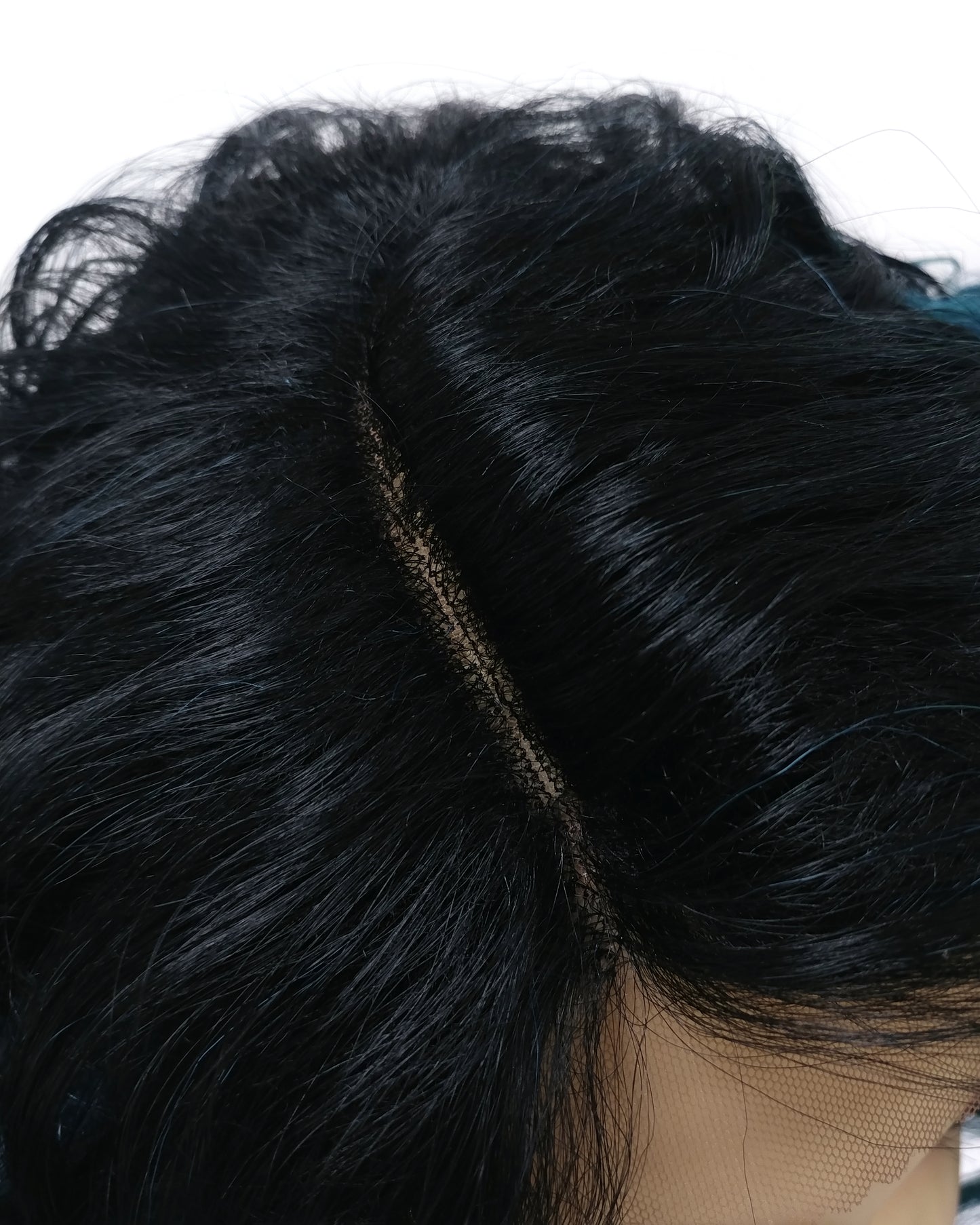 Dark & Light Teal with Dark Roots Wavy Lace Front Heat Resistant Wig [Fiona-TT/LT-DT]