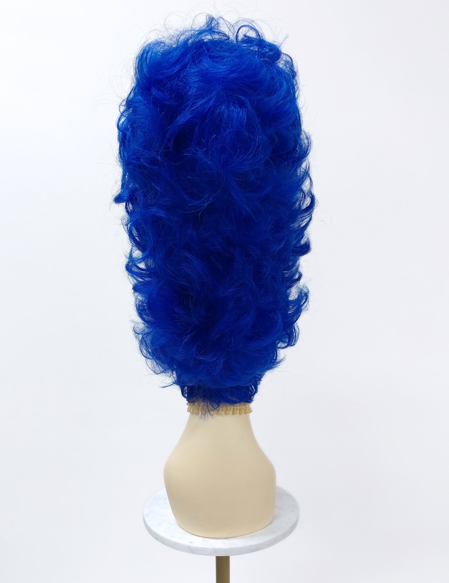 Tall Curly Blue Novelty Costume Wig [Simpson-DBlue]