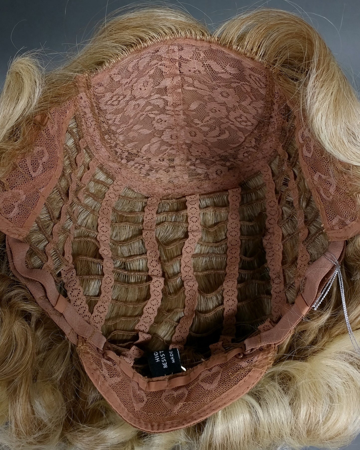 Finger Wave Wig Golden and Light Strawberry Blonde Heat Resistant 1920s Style 8 Inch [HTRosie-27/613]