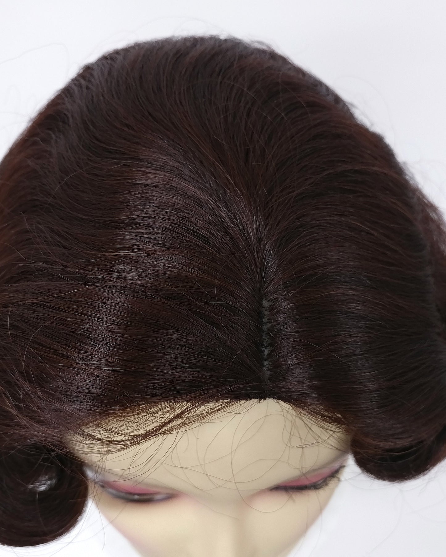 Finger Wave Wig Chestnut Brown Heat Resistant 1920s Style 8 Inch [HTRosie-33]