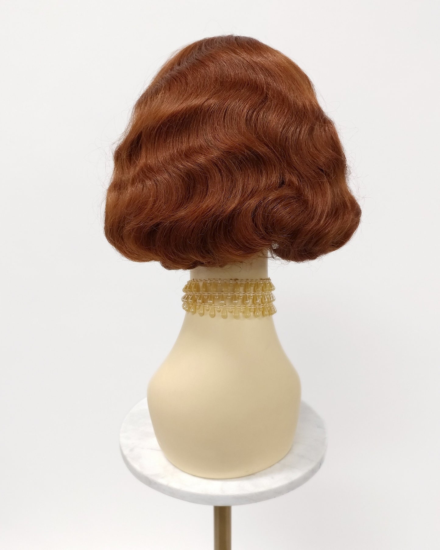 Finger Wave Wig Auburn Heat Resistant 1920s Style 8 Inch [HTRosie-130]