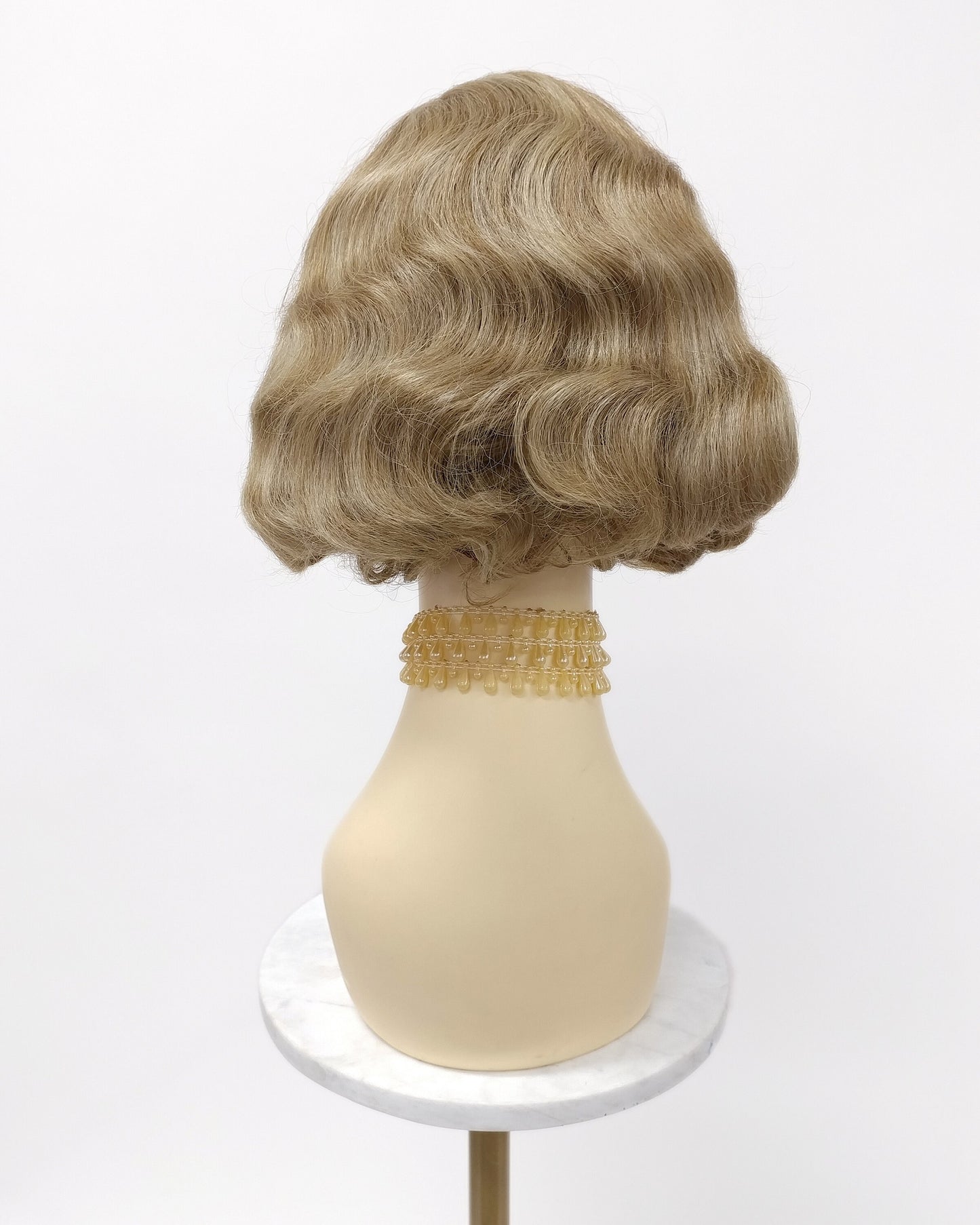 Finger Wave Wig Brown Ash Blonde Mix Heat Resistant 1920s Style 8 Inch [HTRosie-14/22]