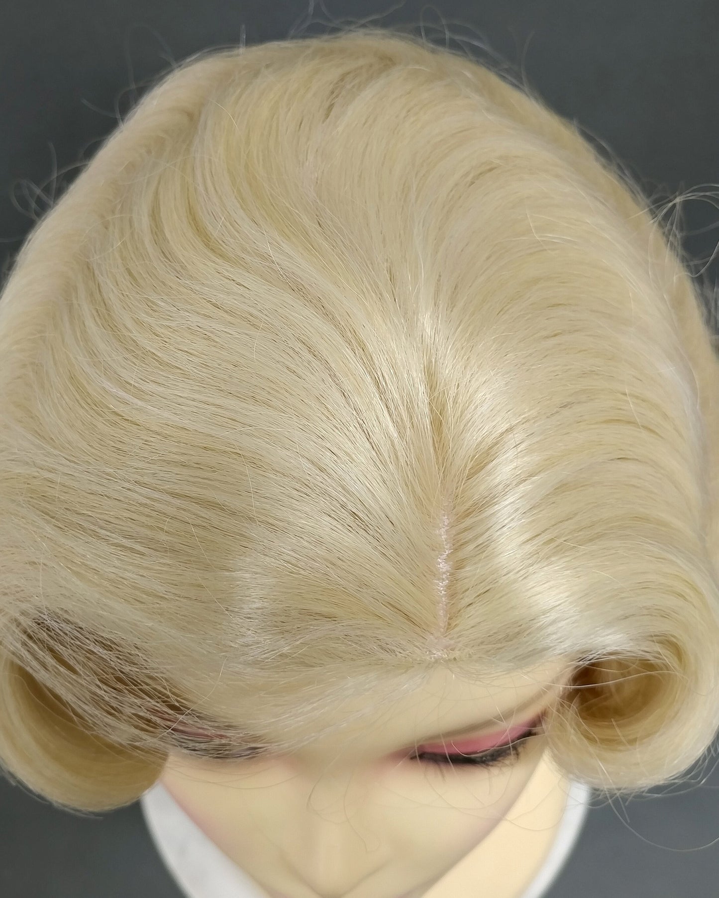 Finger Wave Wig Light and Platinum Blonde Mix Heat Resistant 1920s Style 8 Inch [HTRosie-613/613A]