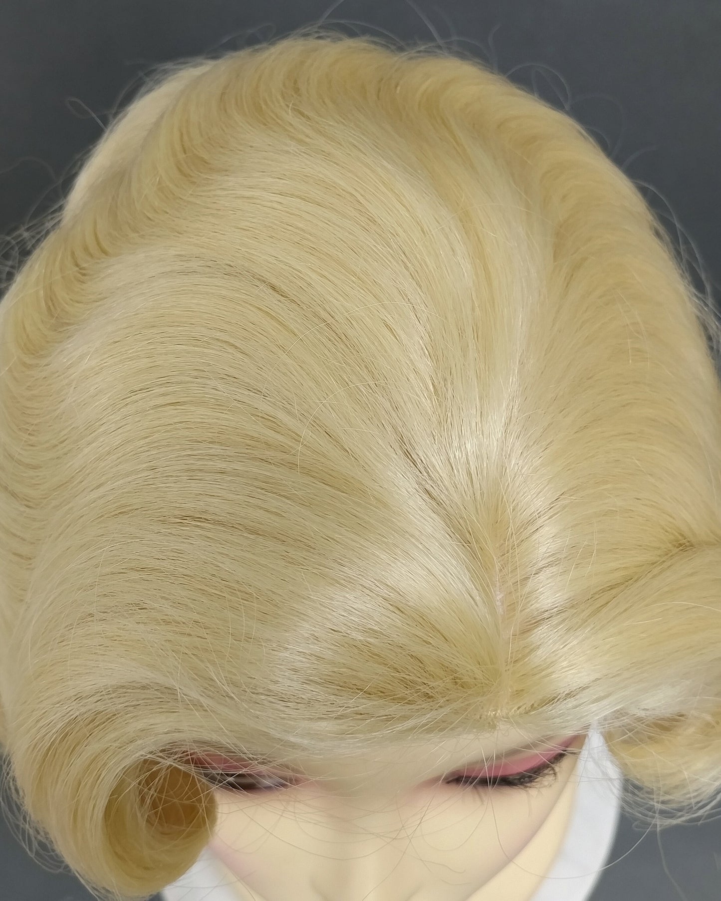 Finger Wave Wig Light Blonde Heat Resistant 1920s Style 8 Inch [HTRosie-613]