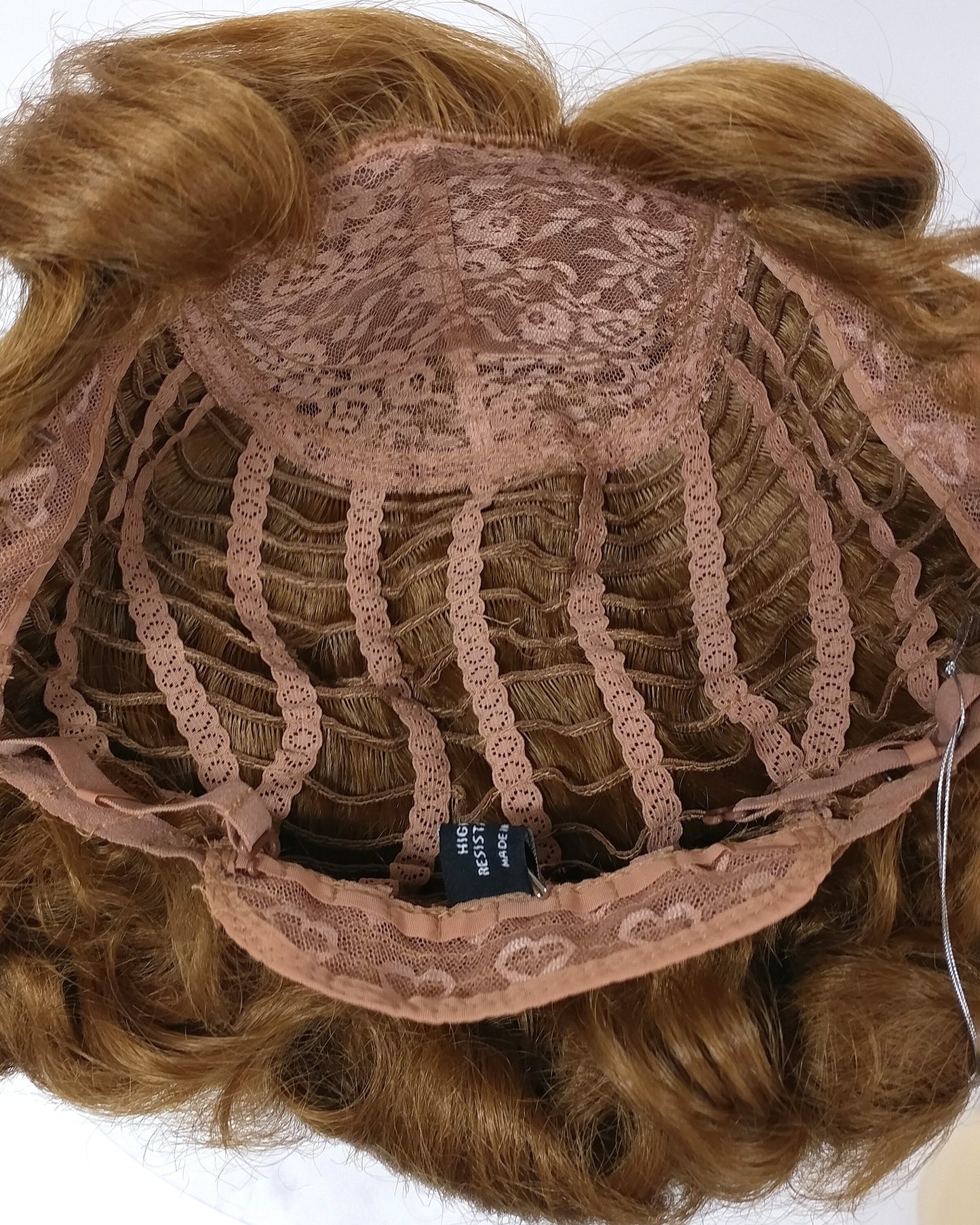 Finger Wave Wig Dark Strawberry Blonde Heat Resistant 1920s Style 8 Inch [HTRosie-27]