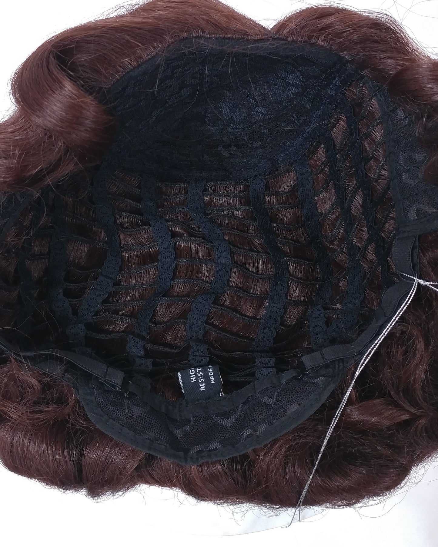 Finger Wave Wig Chestnut Brown Heat Resistant 1920s Style 8 Inch [HTRosie-33]