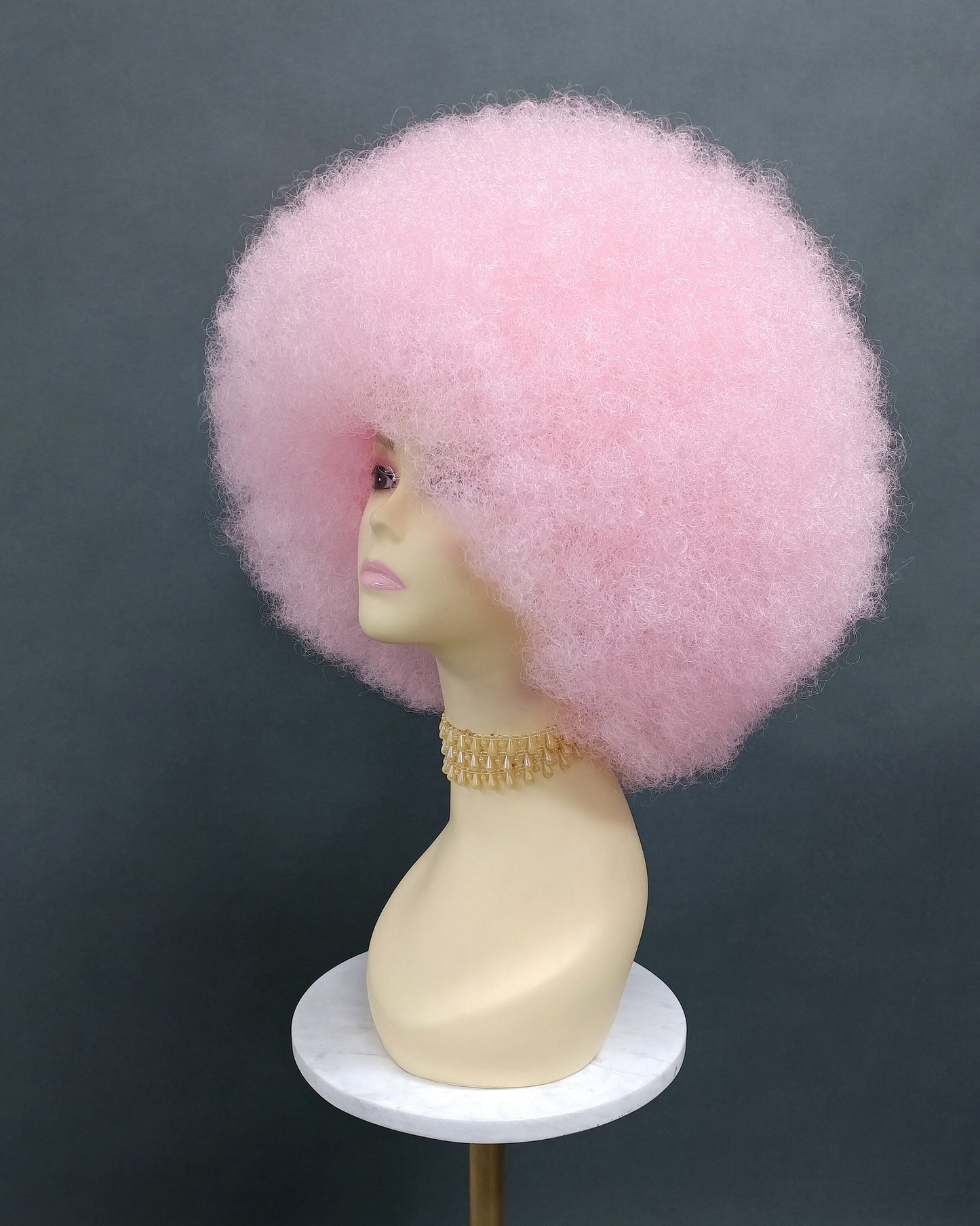 Large Pink Afro Synthetic Costume Wig [LAfro-Pink]