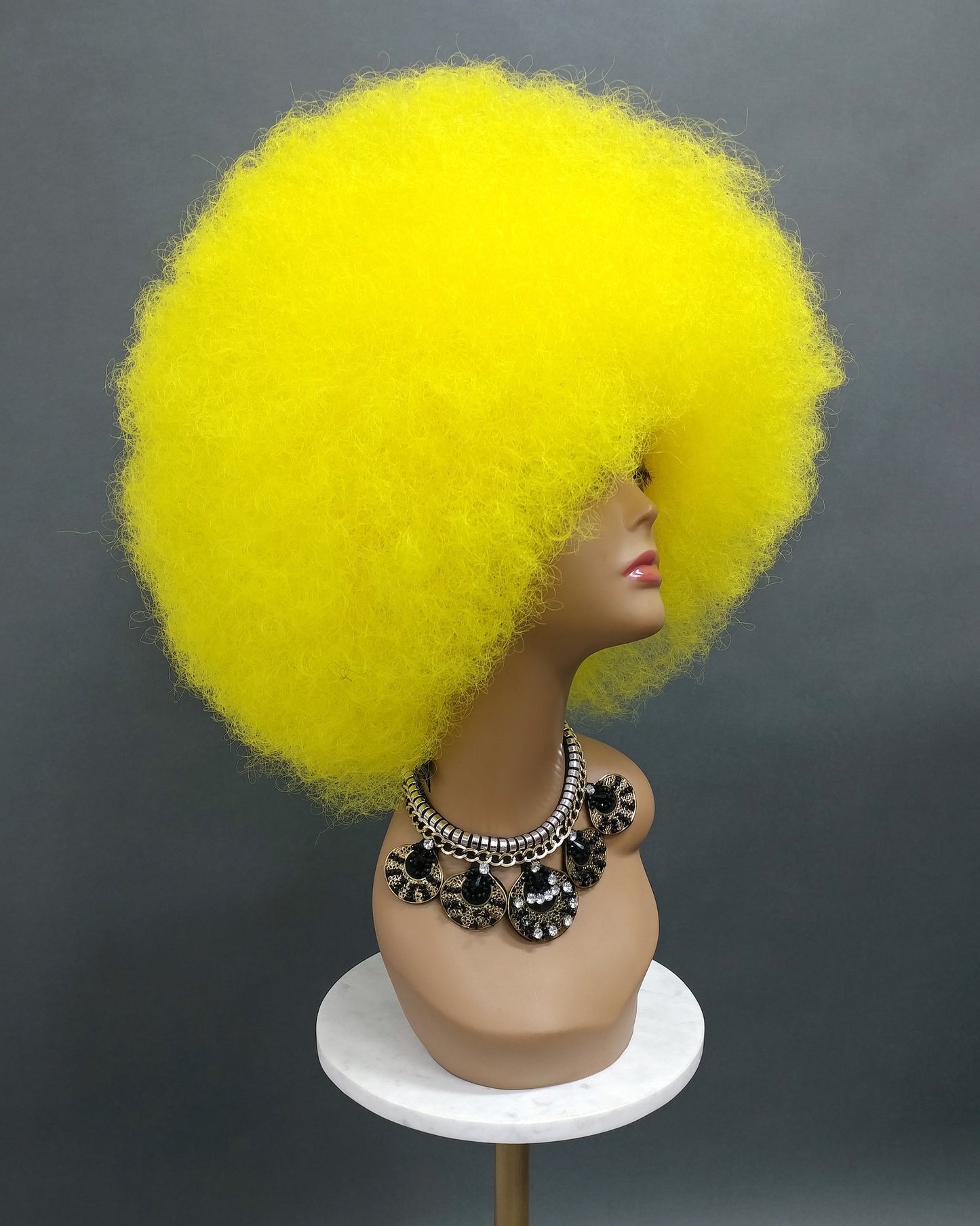 Large Yellow Afro Synthetic Costume Wig [LAfro-Yellow]