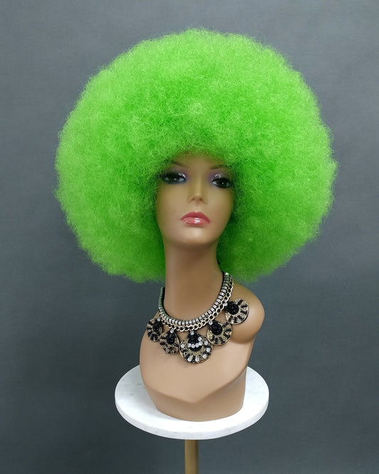 Large Light Green Afro Synthetic Costume Wig [LAfro-LGreen]