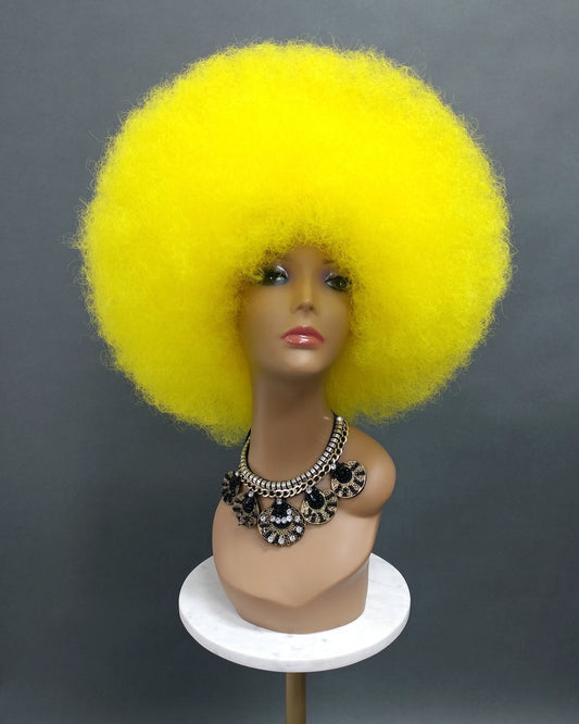 Large Yellow Afro Synthetic Costume Wig [LAfro-Yellow]