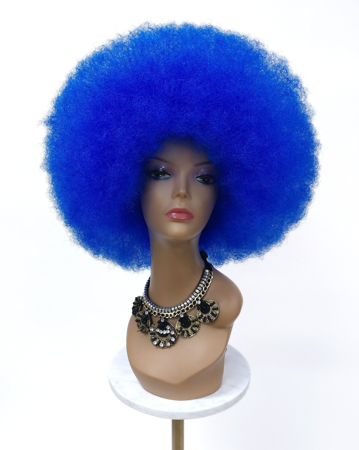 Large Dark Blue Afro Synthetic Costume Wig [LAfro-DBlue]