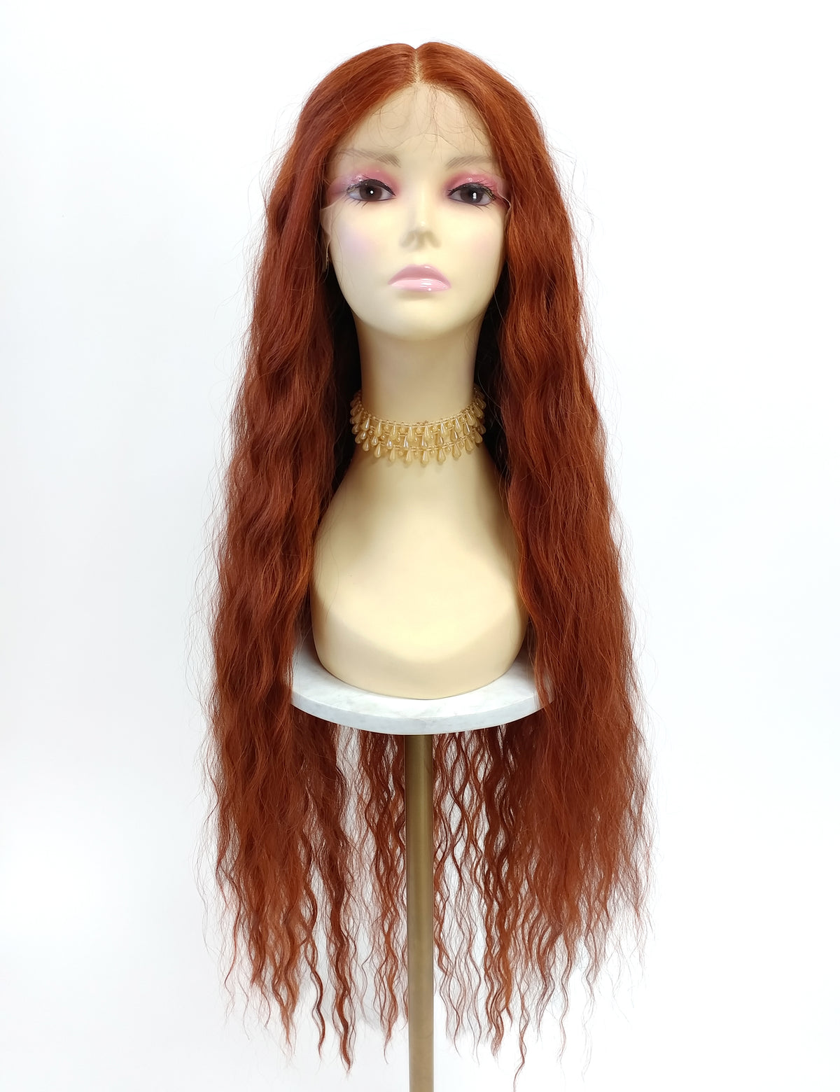 40 inch Deep Ginger Extra Long Wavy Lace Front Wig [Isadora-Copperleaf]