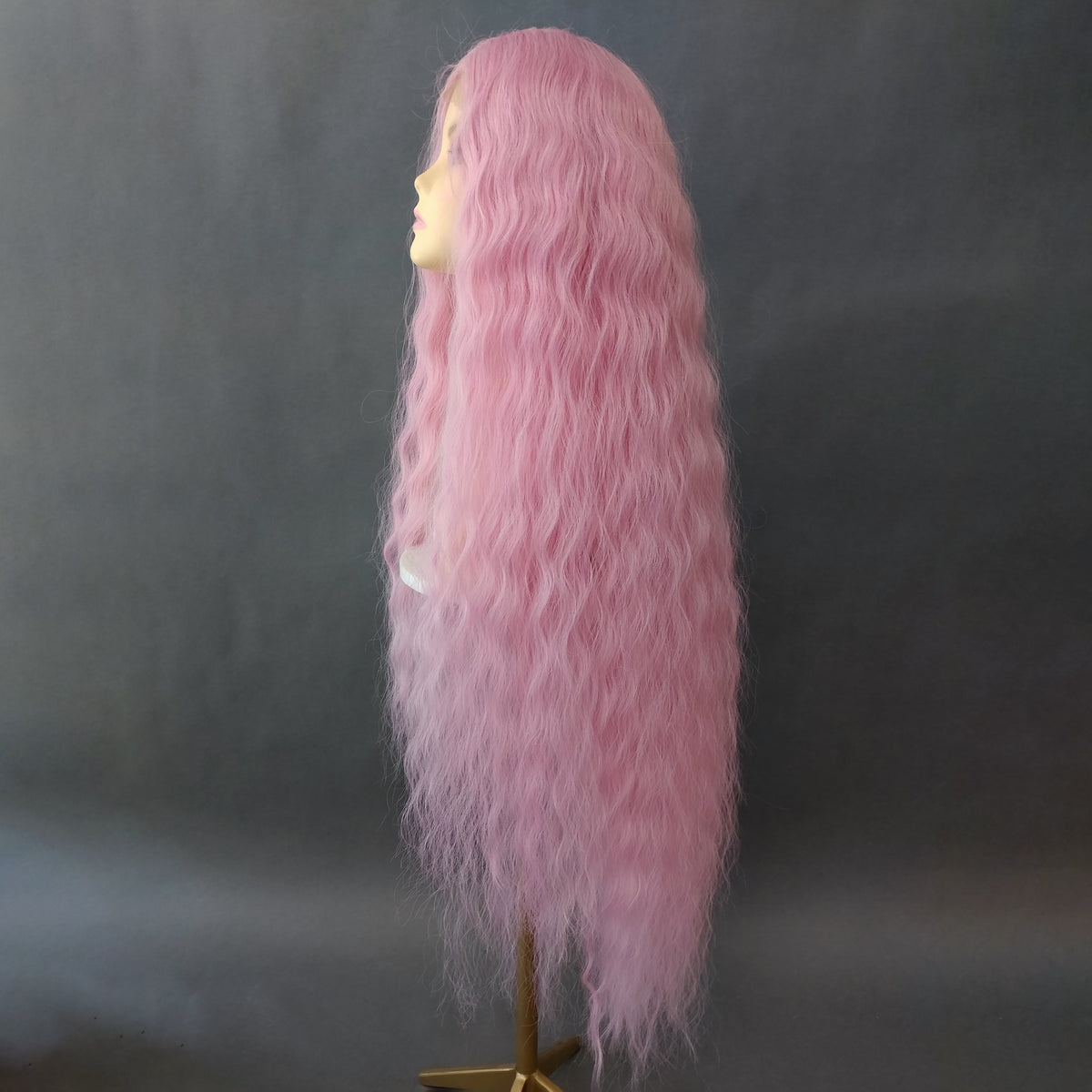 40 inch Light Pink Extra Long Wavy Lace Front Wig [Isadora-LPink]