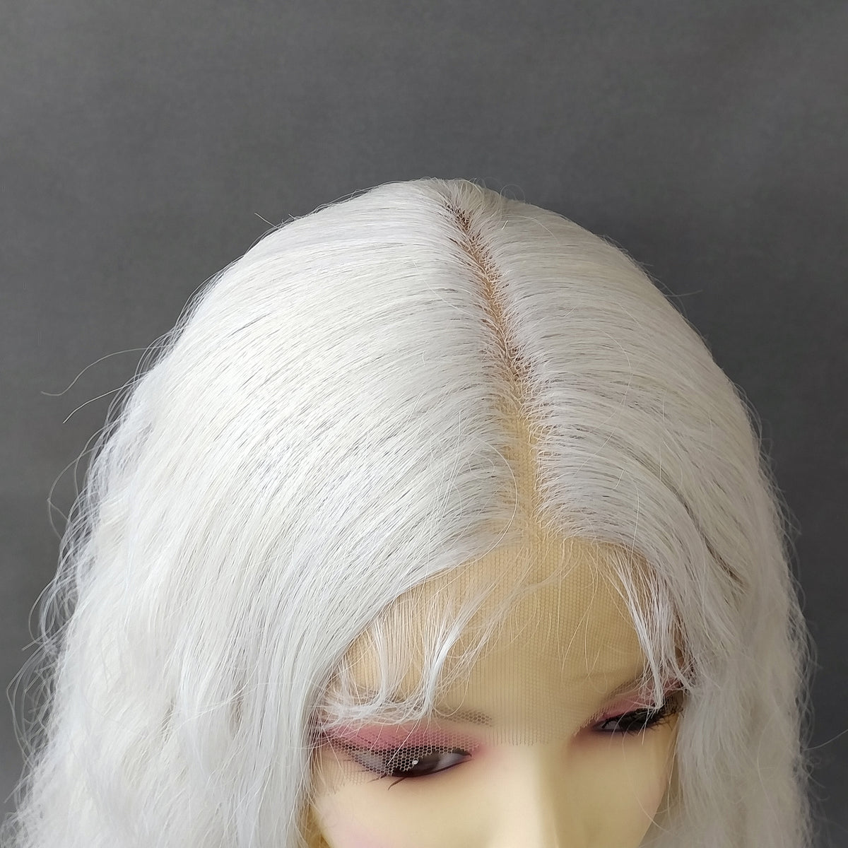 40 inch Silver Gray Extra Long Wavy Lace Front Wig [Isadora-Moonlight]