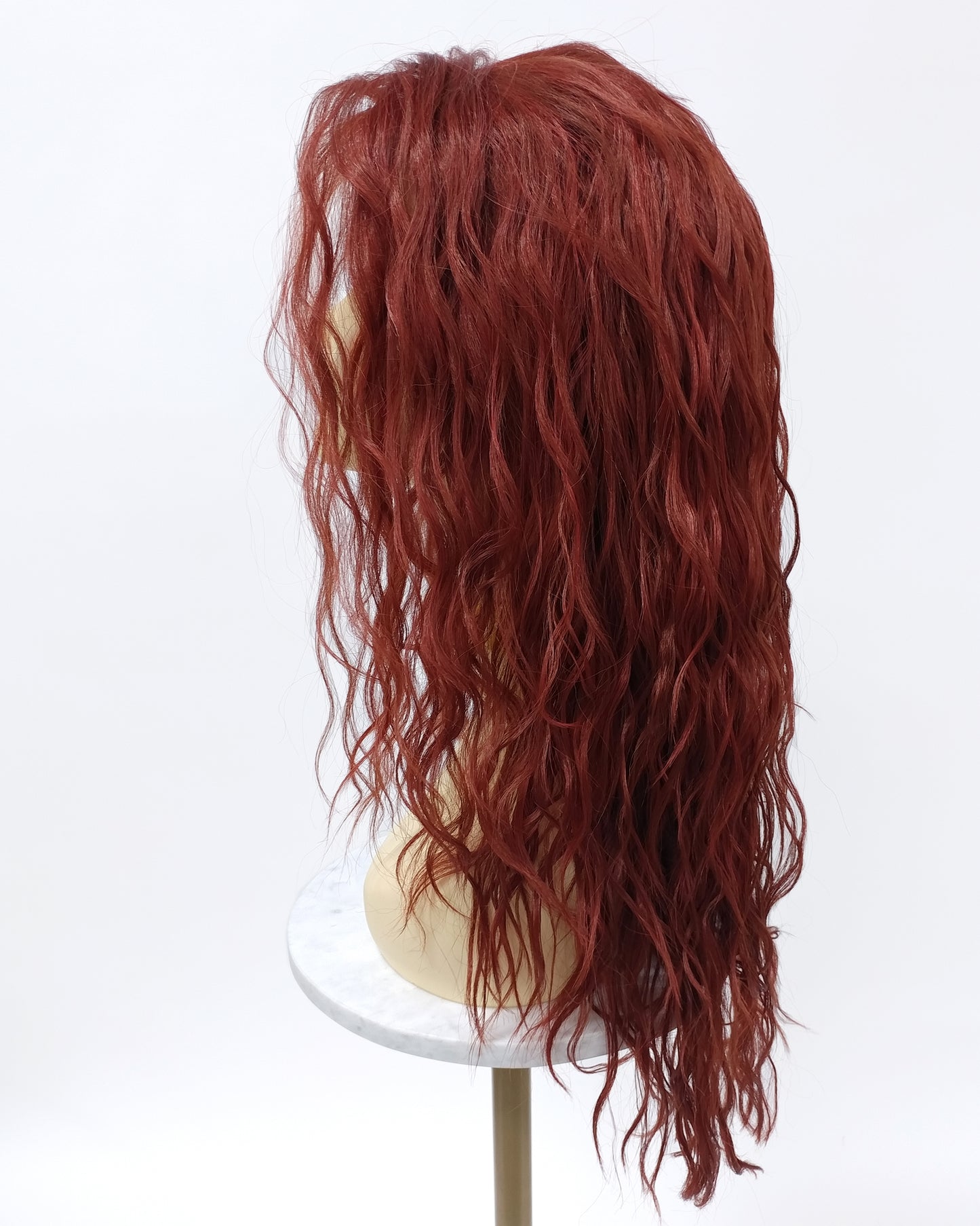 Lace Front Long Wavy Henna Red Heat Resistant Wig 23 Inch [Olive-HRed]