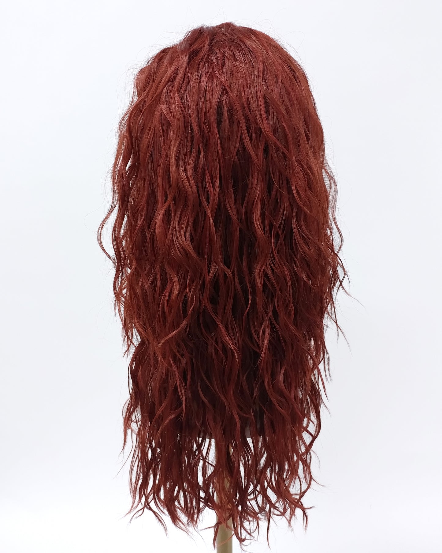 Lace Front Long Wavy Henna Red Heat Resistant Wig 23 Inch [Olive-HRed]
