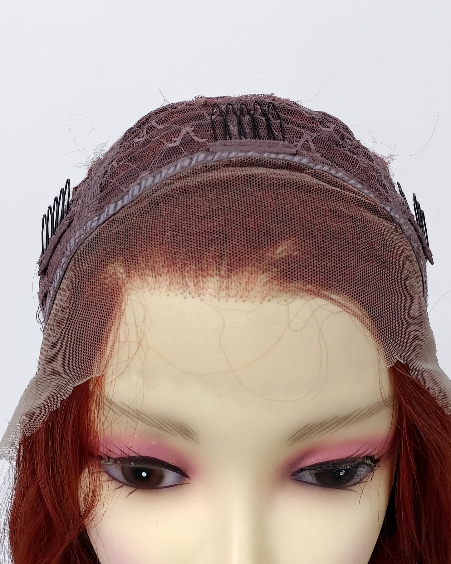 Lace Front Long Wavy Henna Red Heat Resistant Wig 23 Inch [Olive-HRed]