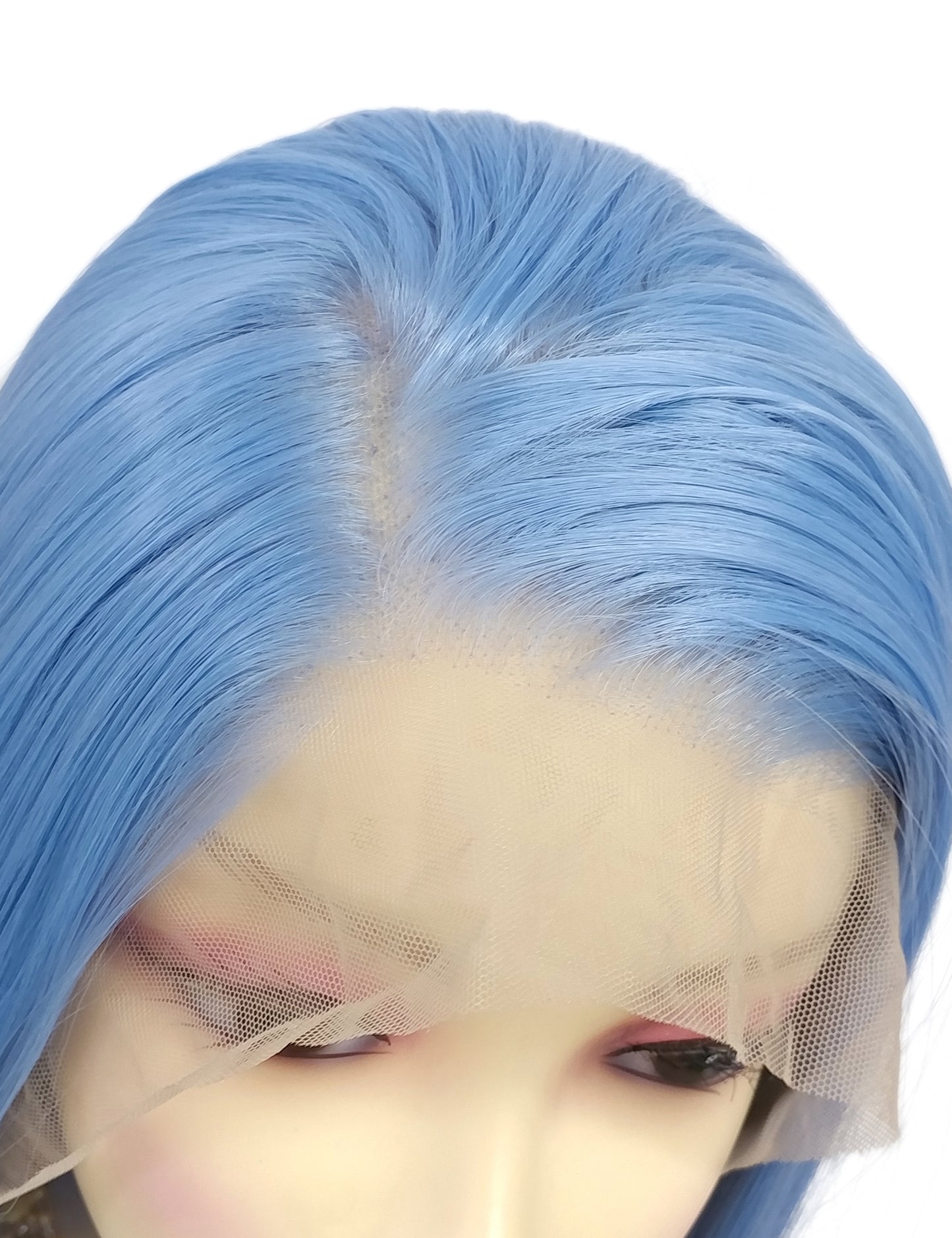 Lace Front 13x4 Light Blue Long Straight Heat Resistant Wig 28 Inch [Paris-BlueLily]