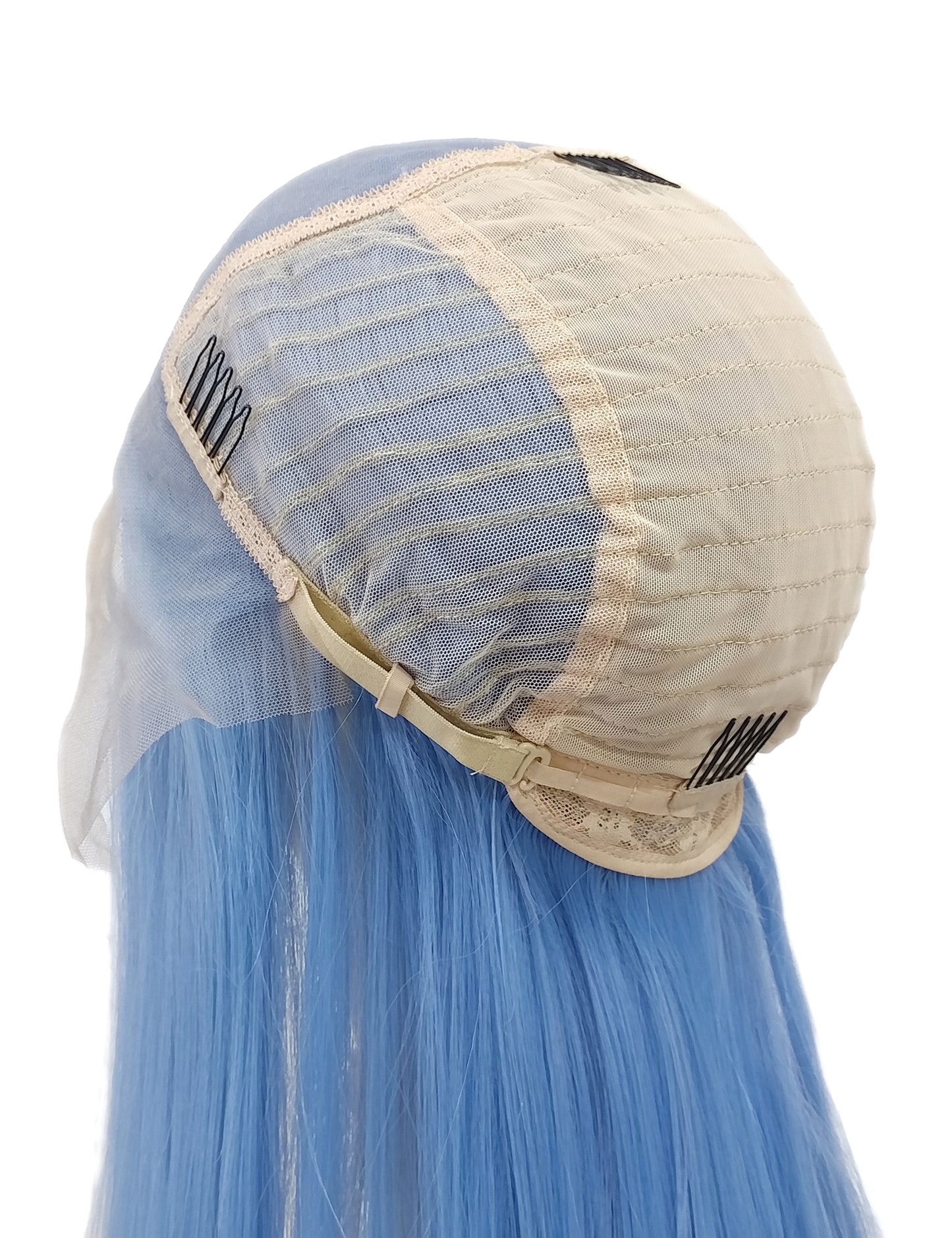 Lace Front 13x4 Light Blue Long Straight Heat Resistant Wig 28 Inch [Paris-BlueLily]
