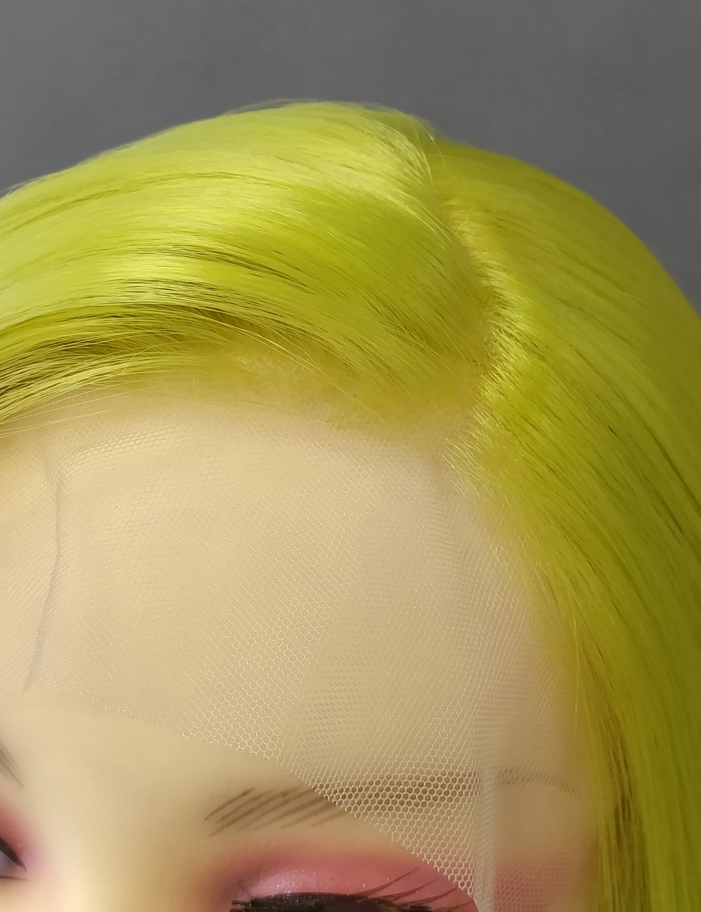 Deep Lace Front Light Green Long Straight Heat Resistant Wig 28 Inch [Peta-LimeLuxe]