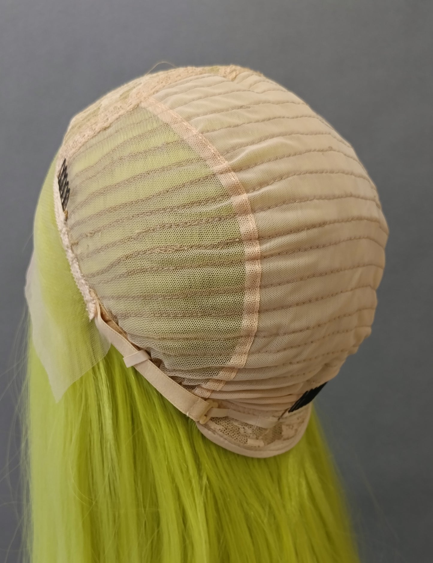 Deep Lace Front Light Green Long Straight Heat Resistant Wig 28 Inch [Peta-LimeLuxe]