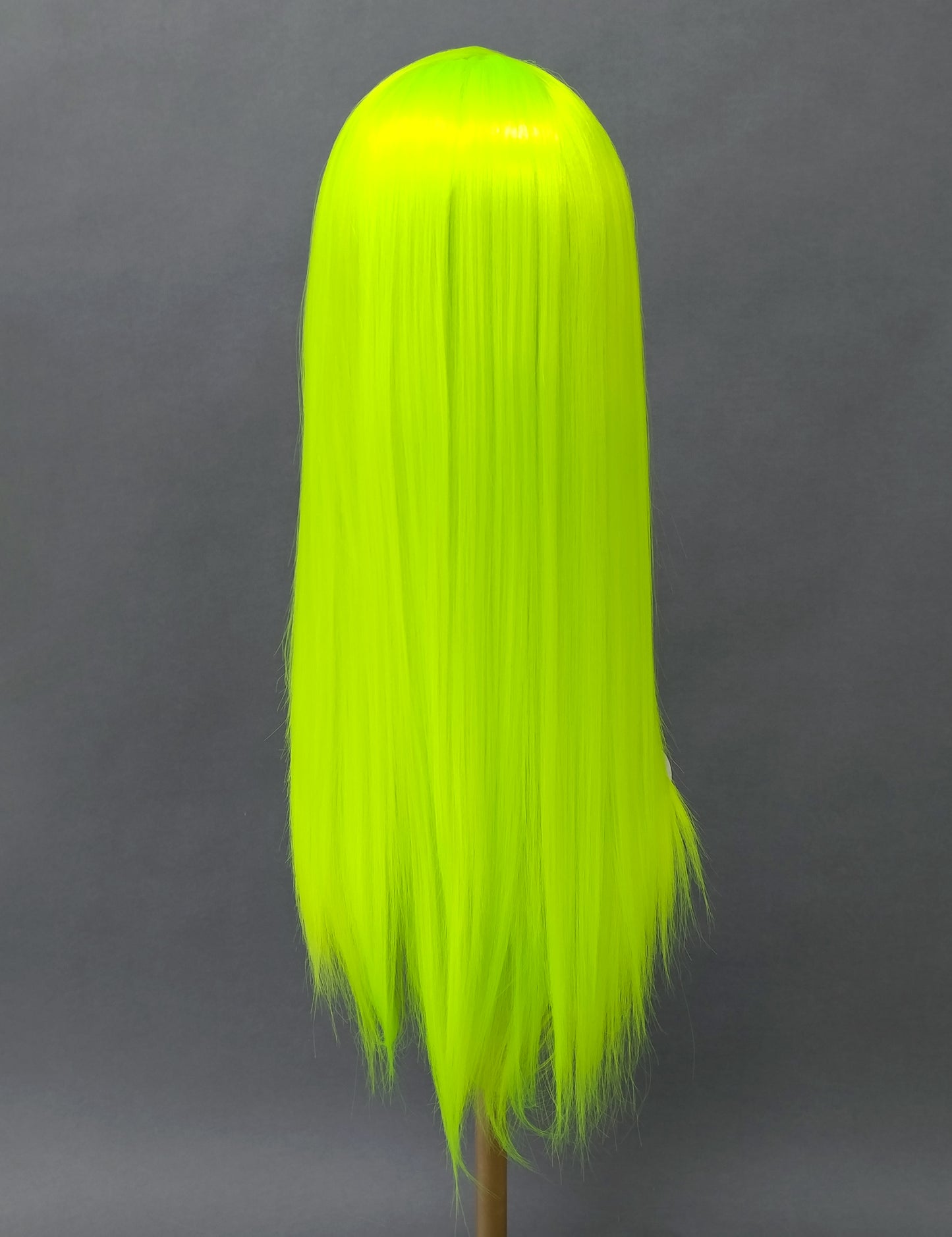 Deep Lace Front Neon Green Long Straight Heat Resistant Wig 28 Inch [Peta-Voltage]