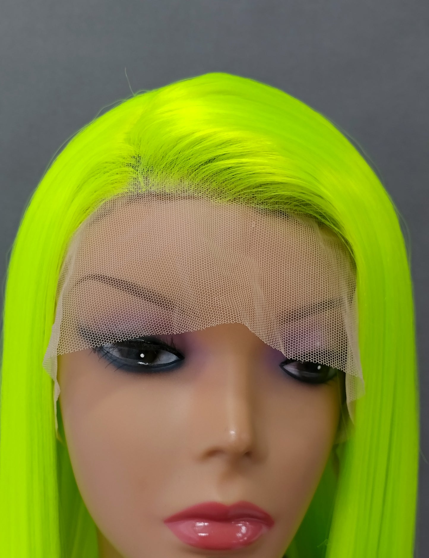 Deep Lace Front Neon Green Long Straight Heat Resistant Wig 28 Inch [Peta-Voltage]