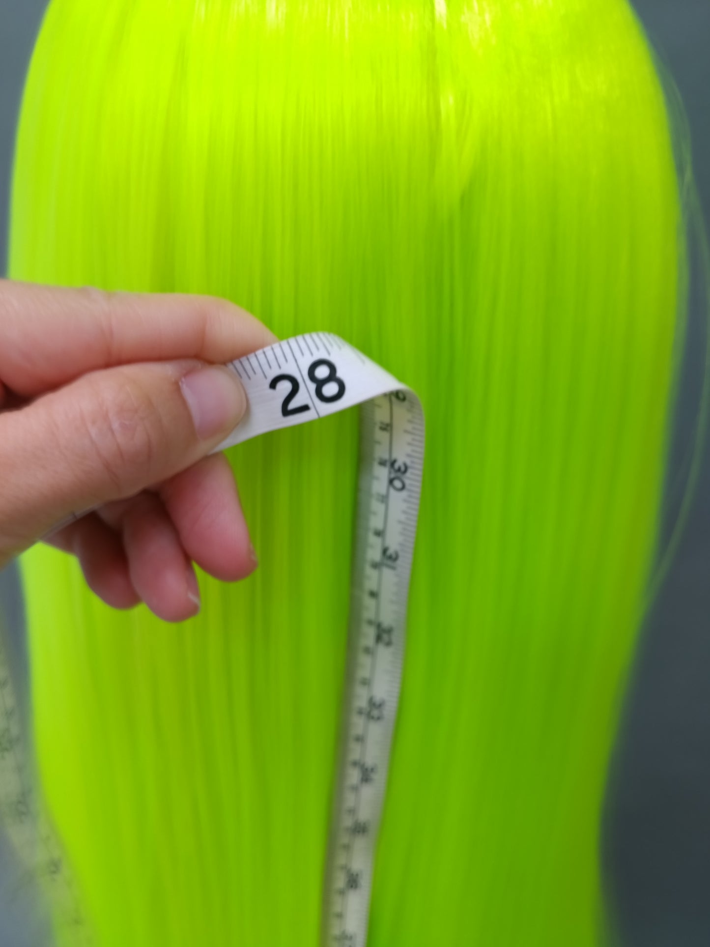 Deep Lace Front Neon Green Long Straight Heat Resistant Wig 28 Inch [Peta-Voltage]