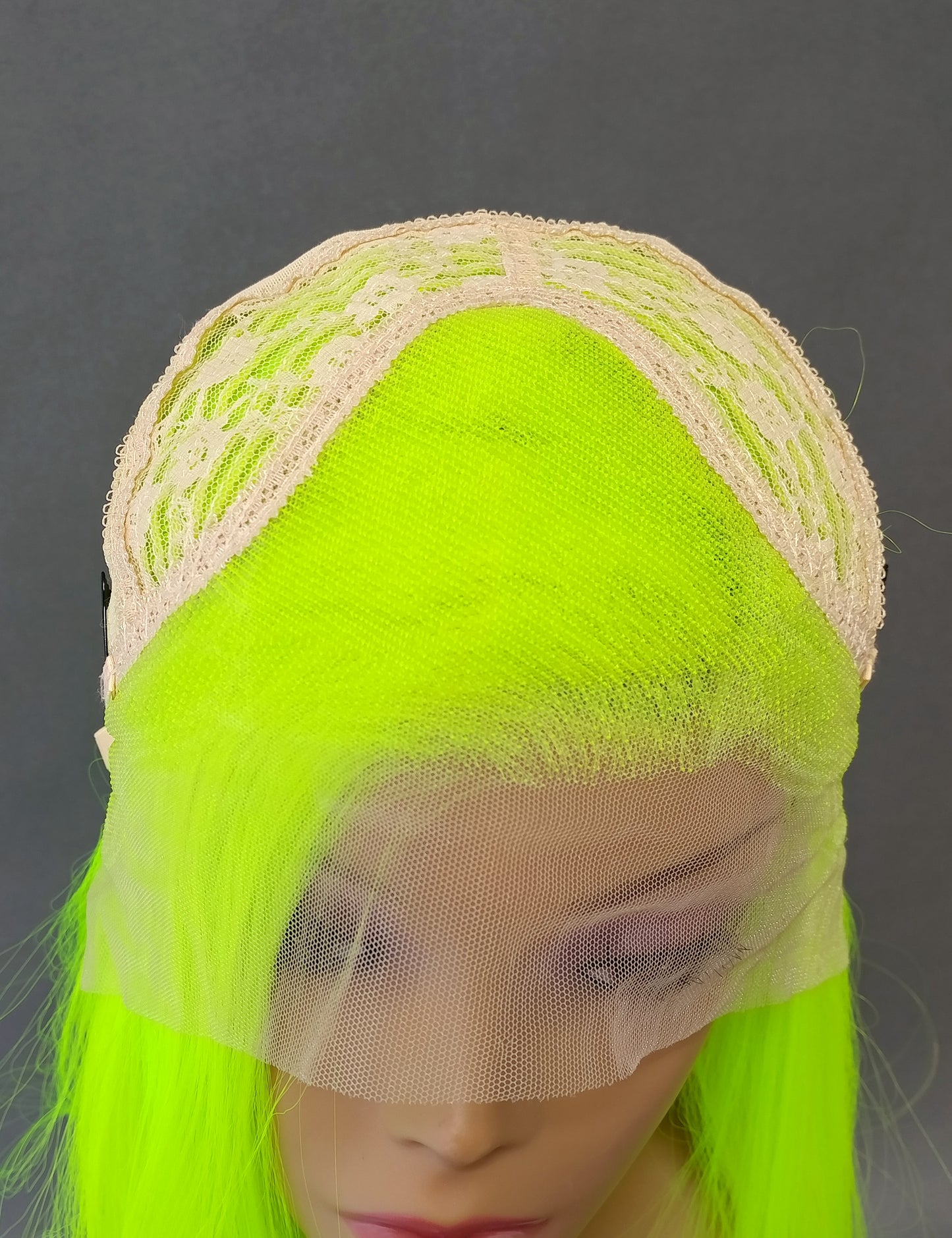 Deep Lace Front Neon Green Long Straight Heat Resistant Wig 28 Inch [Peta-Voltage]