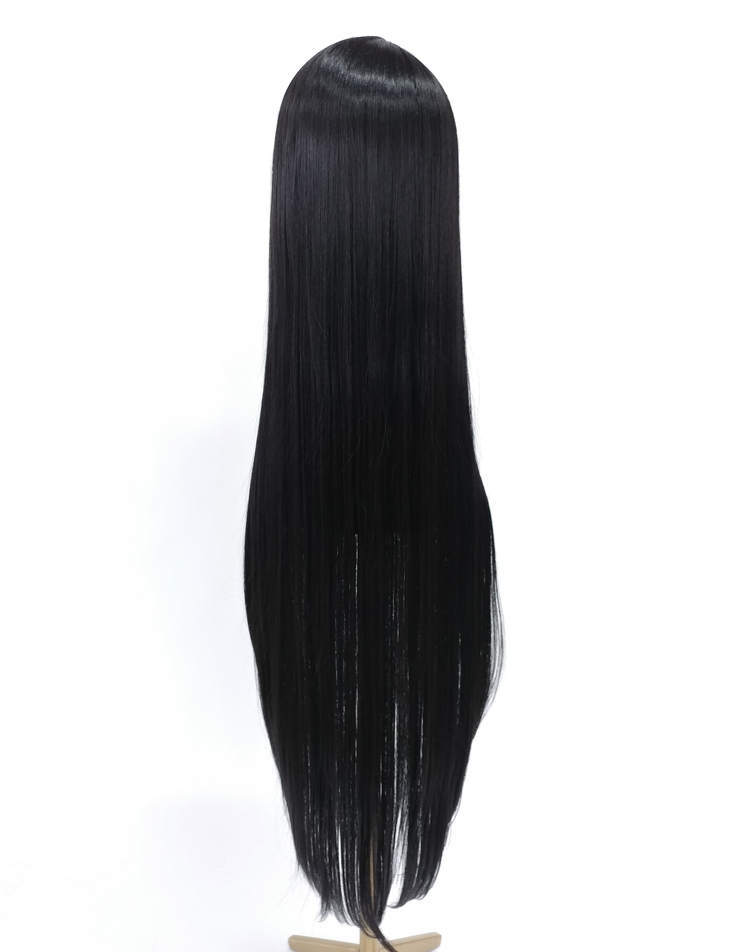 HD Lace Front Side Part Long Straight Black Heat Resistant Wig 40 Inch [Rayven-1B]