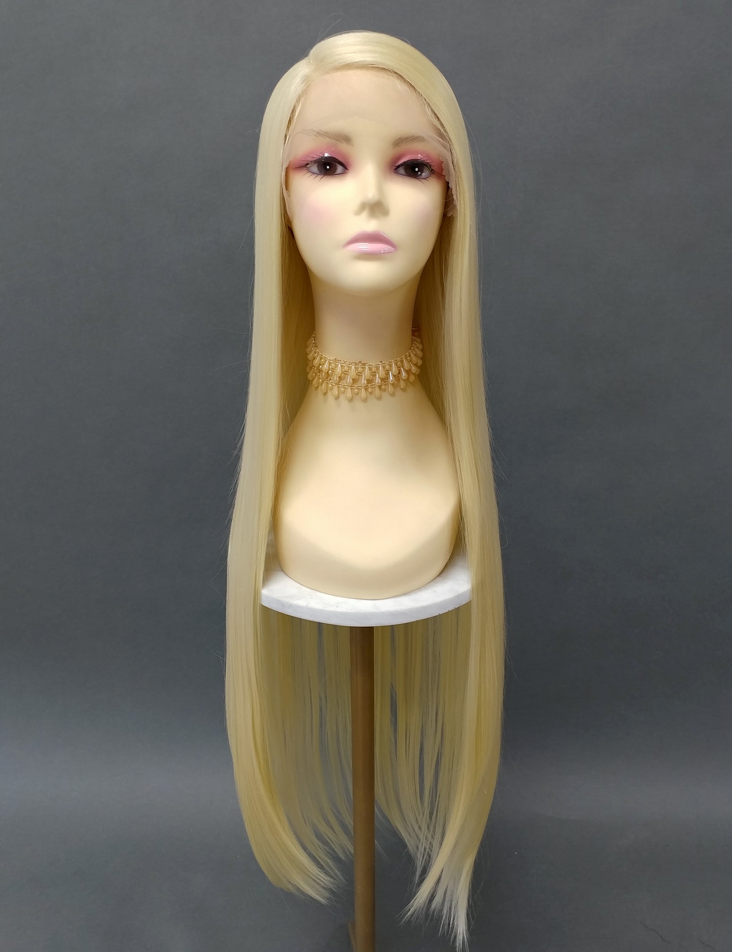 HD Lace Front Side Part Long Straight Blonde Heat Resistant Wig 40 Inch [Rayven-613]